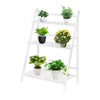 3 Layers White Ladder Shelf Bookshelf Display Rack Plant Stand Storage Foldable