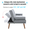 3 Seater Sofa Bed Scandi Style Recliner Adjustable Back Middle Table