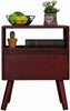 Vintage Side Cabinet Rustic Wood Shelving Storage Small Table Lamp Plant Stand
