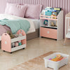Children Bookcase set of 2 Toy Storage Unit with Wheels Book Organizer Removable