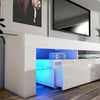 200cm TV Stand Unit Sideboard Cabinet - Matt Body & High Gloss Fronts Doors LED