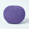 Cotton Knitted Pouffe & Footstool Round Large Chunky Ottoman Stool