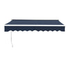 2.5/3/3.5/4m Retractable Awning Manual Striped Shade Garden Canopy Patio Shelter