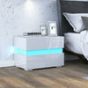 Modern LED Light High Gloss 2 or 3 Drawers Bedside Table Cabinet Nightstand Unit