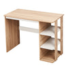 Oak Desk Compact Computer Workstation Table Home Office with Book Shelves
