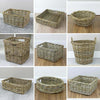 Grey & Buff Rattan Basket Collection Wicker Storage Log Floor Woven Gift Hamper