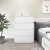 Modern White Chest of Drawers Bedside Table Cabinet w/4 Drawers Nightstand