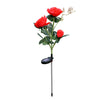 3 LED Solar Power Rose Flower Stake Lights Outdoor Garden Path Luminous Lamps