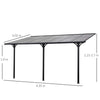 Wall Mounted Hard Top Pergola 4.35x3m Polycarbonate Gazebo Patio Porch Car Port