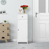 Bathroom Floor Cabinet Kitchen Cupboard Slim Bedroom Sideboard 1 Drawer, White