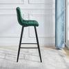 2X Green Velvet Bar Stools Breakfast Pub Chair With Footrest Modern 65 cm seat