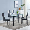 Black White Dining Table and 4 Dining Chairs Set Kitchen Living Room Dining Room