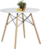 MDF Kitchen Dining Table White Round Coffee Table Modern Wooden Tea Office 80cm+