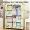 Large Canvas Fabric Wardrobe Cloth Storage Cupboard Home WaterProof Easy Clean