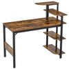 Compact Computer Desk Writing Table Modern Home Office w/ Shelf, Black