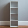 Cube Bookcase 4 Tier Shelf Display Wood Furniture Storage Unit White