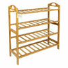 4 Tier Natural Bamboo Wooden Shoe Rack Storage Organiser Shelf Stand Furniture
