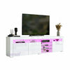 Modern TV Unit Cabinet TV Stand Sideboard - White High Gloss Front LED Lights