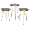 Oval Coffee Table & Set of 3 Round Nested End tables - Gold & Black Marble