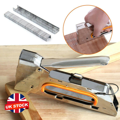 Heavy Duty Tacker Staple Gun 4/6/8mm Upholstery Stapler With 2500 x Staples UK