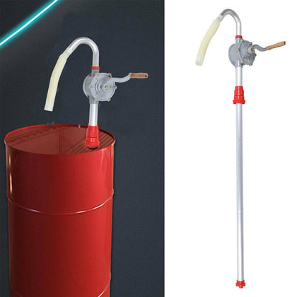 50'' Self Priming Rotary Hand Oil Pump Fuel Fish Barrel Drum Syphon Transfer UK