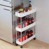 2/3/4 Tier Slim Slide Out Kitchen Trolley Rack Holder Storage Shelf on Wheels UK