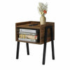 Industrial Bedside Table Storage Shelf Vintage Nightstand End Table Side Cabinet