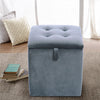 GREY Velvet Ottoman Storage Stool Footstool Box Sofa Chair Footrest Piano Seat