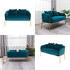 Peacock Blue-Green Velvet Sofa Set Small 1/2 Seater Loveseat Settee Armchair NEW