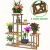 5 Ladders Flower Plant Pots Shelf Stand Display Garden Rattan Rack Natural Wood
