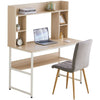 Modern Wood Home Study Office Computer Desk Table with Bookshelf Corner Storage
