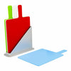 Set Of 4 Non Slip Colour Coded Chopping Index Cutting Board Set With Stand