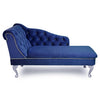 Royal Blue Velvet Chesterfield Tufted Chaise Lounge Sofa Accent Chair Bedroom