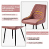 1X Dining Chair Pink Velvet Chairs Metal Steel Legs Bedroom Chair