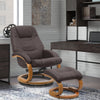 Faux Leather Recliner Chair Lounge Armchair Sofa W/ Foot Stool Metal Base Chairs