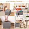 Grey Storage Footstool Ottoman Footrest Makeup Dressing Table Stool Pouffe Seat