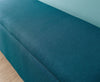 OTTOMAN STORAGE UNIT BLANKET BOX HOPSACK FABRIC BENCH STOOL TEAL