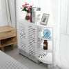 Modern Shoe Storage Cabinet 2 Doors Footwear Stand Rack Unit Cupboard White