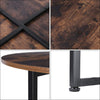 2x Round Industrial Coffee Table Nesting Tea Side Sofa Table with Metal Stand