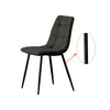 Set of 2 Dining Chairs Faux Leather Cushion Metal Legs Kitchen Deep Grey Modern