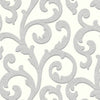 GLITTERATI PLATINUM SILVER WHITE WALLPAPER BY ARTHOUSE - SCROLL, STRIPE, PLAIN