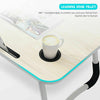 Folding Laptop Bed Tray Table Portable Lap Desk Notebook Breakfast Cup Slot UK