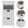 Storage Cabinet Wooden Bedside Unit Table with Wicker Basket Drawer Bathroom UK