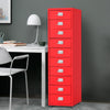 10 Drawer Metal Home Office Filing Cabinet Large File Storage Cupboard w/Castors