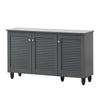 Modern Shoe Storage Cabinet 3 Doors Footwear Stand Rack Unit Cupboard Dark Grey