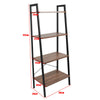 Wooden 4 Tier Ladder Book Shelf Storage Bookcase Display Stand Metal Frame Brown