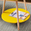 2 tier Round Side Table End Table with Storage Rack Living Room Bedroom Office