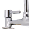 Modern Dual Lever Chrome Kitchen Sink Mixer Taps 2 Hole Deck Mounted Tap Faucet