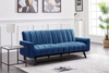 Velvet Sofa Bed 3 Seater Convertible Recliner Adjustable Back Thick Cushions