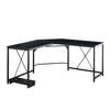 L-shaped Corner Computer Desk Office Workstation Metal Leg Home Table&Stand MDF
